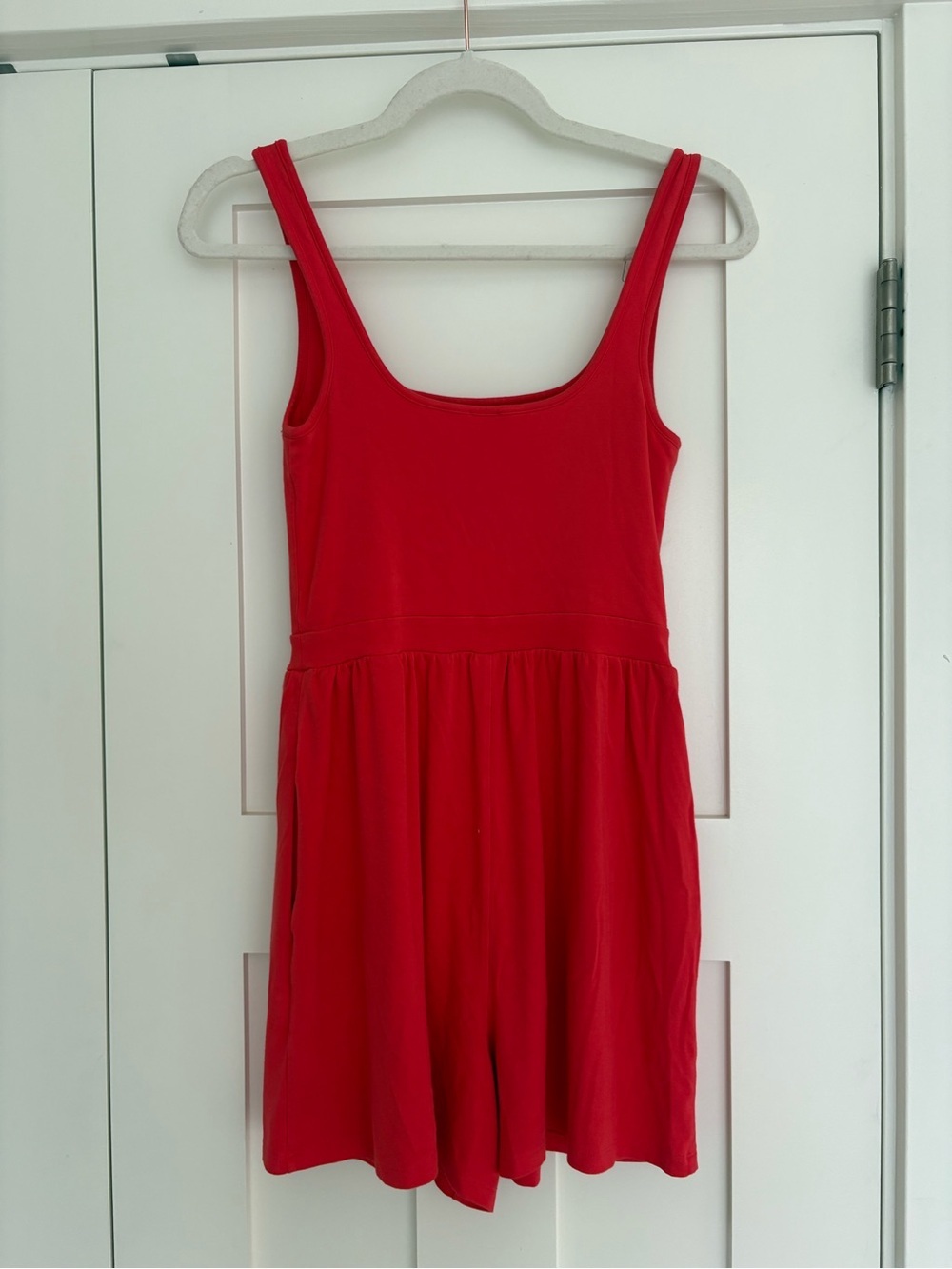 Aritzia Wilfred Market Romper | Coral Red | Sleeveless | Pockets | Size XS - Picture 8 of 12